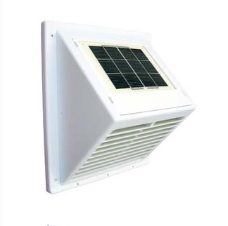 Soldrevet ventilator Minivent med integrert solpanel - sort